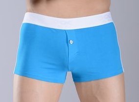 Skyblue first copy cotton boxer with a white belt