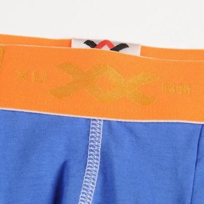 First class blue cotton Boxer with a uniqie orange belt