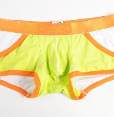 First class green yellow cotton Boxer with a uniqie orange belt