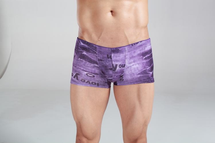 Boxer cotton jeans style violet colors for men