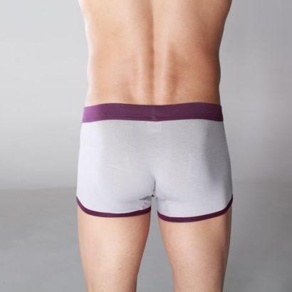 Gray Cotton Brief Boxer decorated with Pastel Violet line