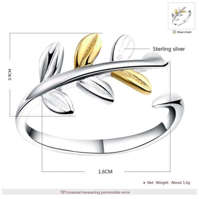 Tree leaf silver 925 ring