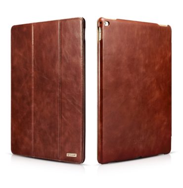 iPad Pro 12.9 inch Cover Vintage Leather With Triple Folded Design Real Cowhide Leather