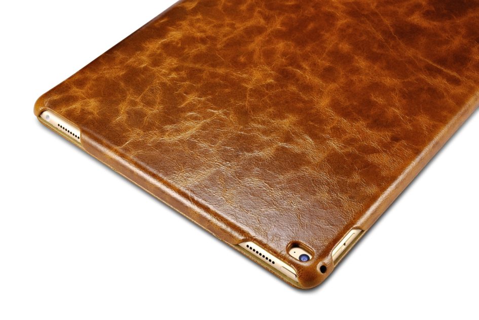 iPad Pro 12.9 inch Oil Wax Vintage Genuine Leather Folio iCarer Case