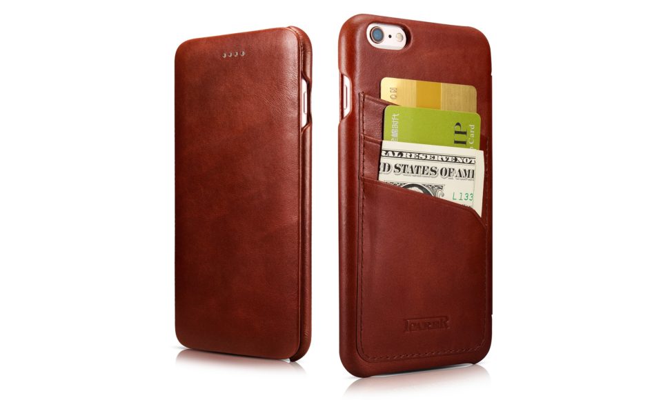 iPhone 6 Plus/ 6S Plus Curved Edge Vintage Card Slot Series Real Cowhide Leather Case