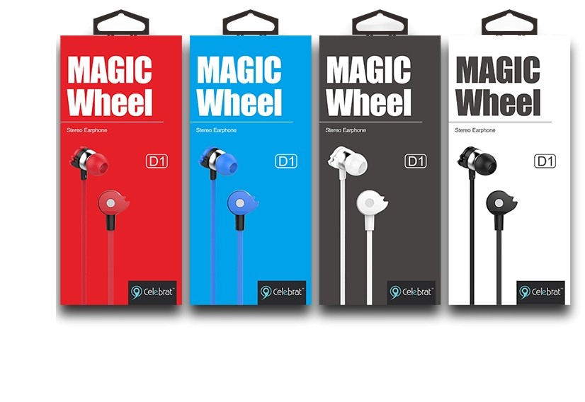 ND1 Magic Wheel Stereo Earphones With Mic, High quality with multiple colors