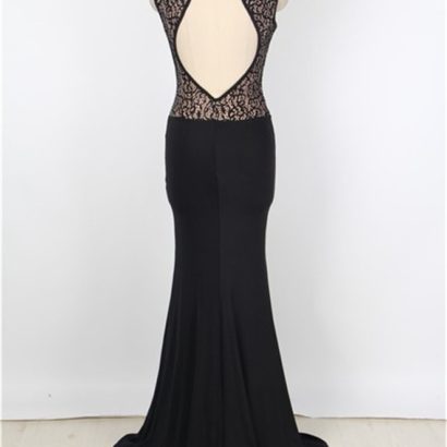 Plus Size Sexy Long Black Mermaid Prom Dress