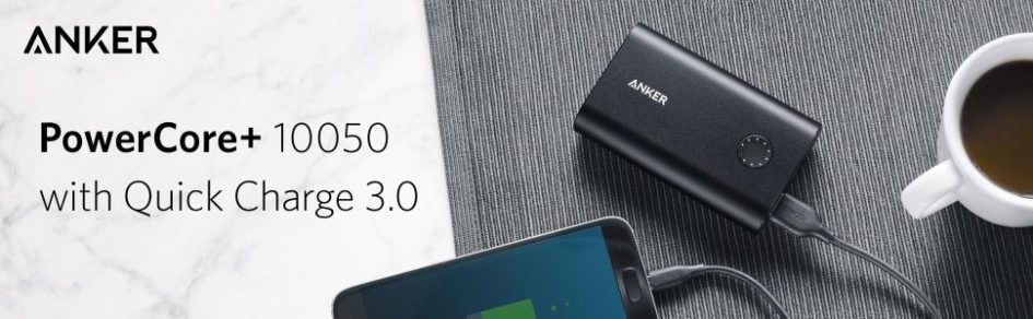 Anker PowerCore+ 10050Portable Charger with Qualcomm Quick Charge 3.0, 10050mAh Power Bank with PowerIQ Technology